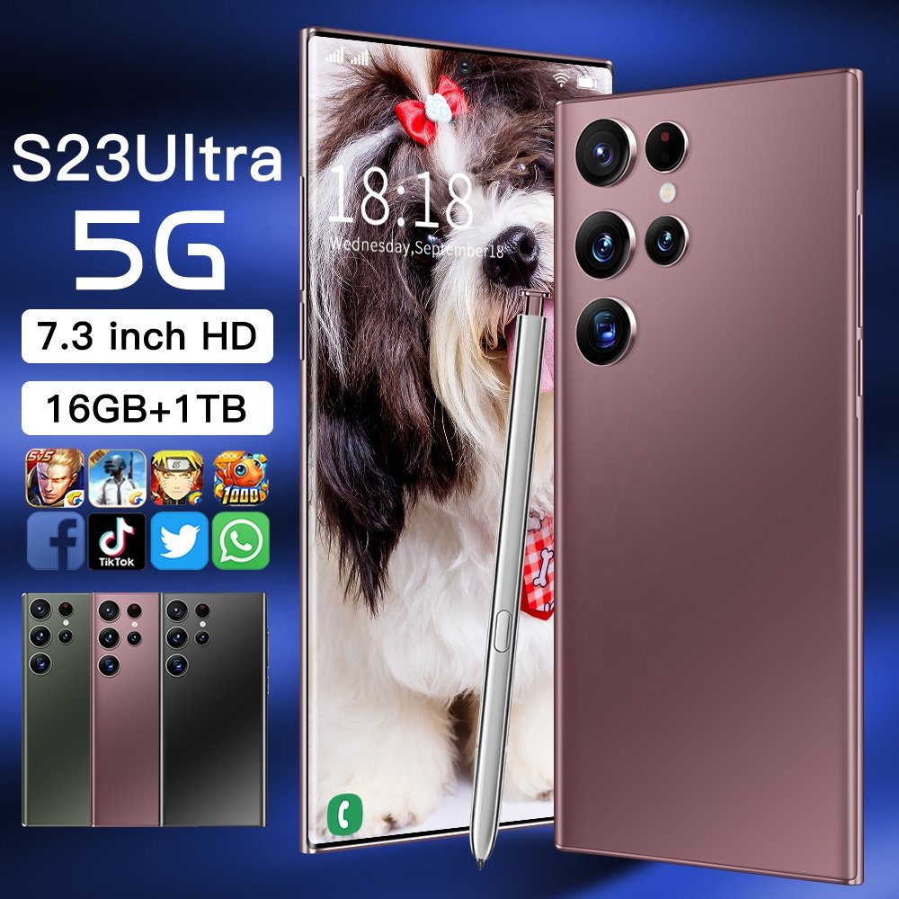 2022 New 5g S23 Ultra Smart Phone 6.8 Inch HD OLED Screen smart mobile Dual Sim 5000amh Celular cellphone